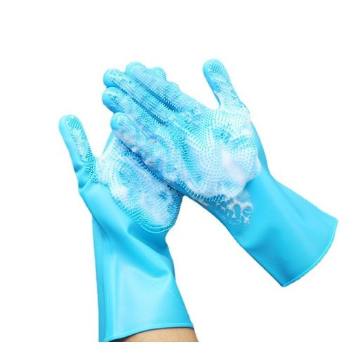 Magic Silicone Glove Dish Washing Cleaning Tools-blue